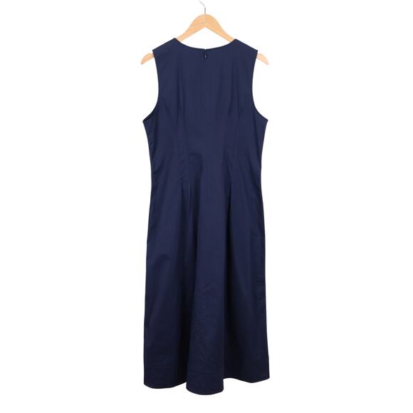 J.Crew Pintuck Midi Dress Stretch Twill Navy Blue Size 14 NWT - Picture 7 of 8